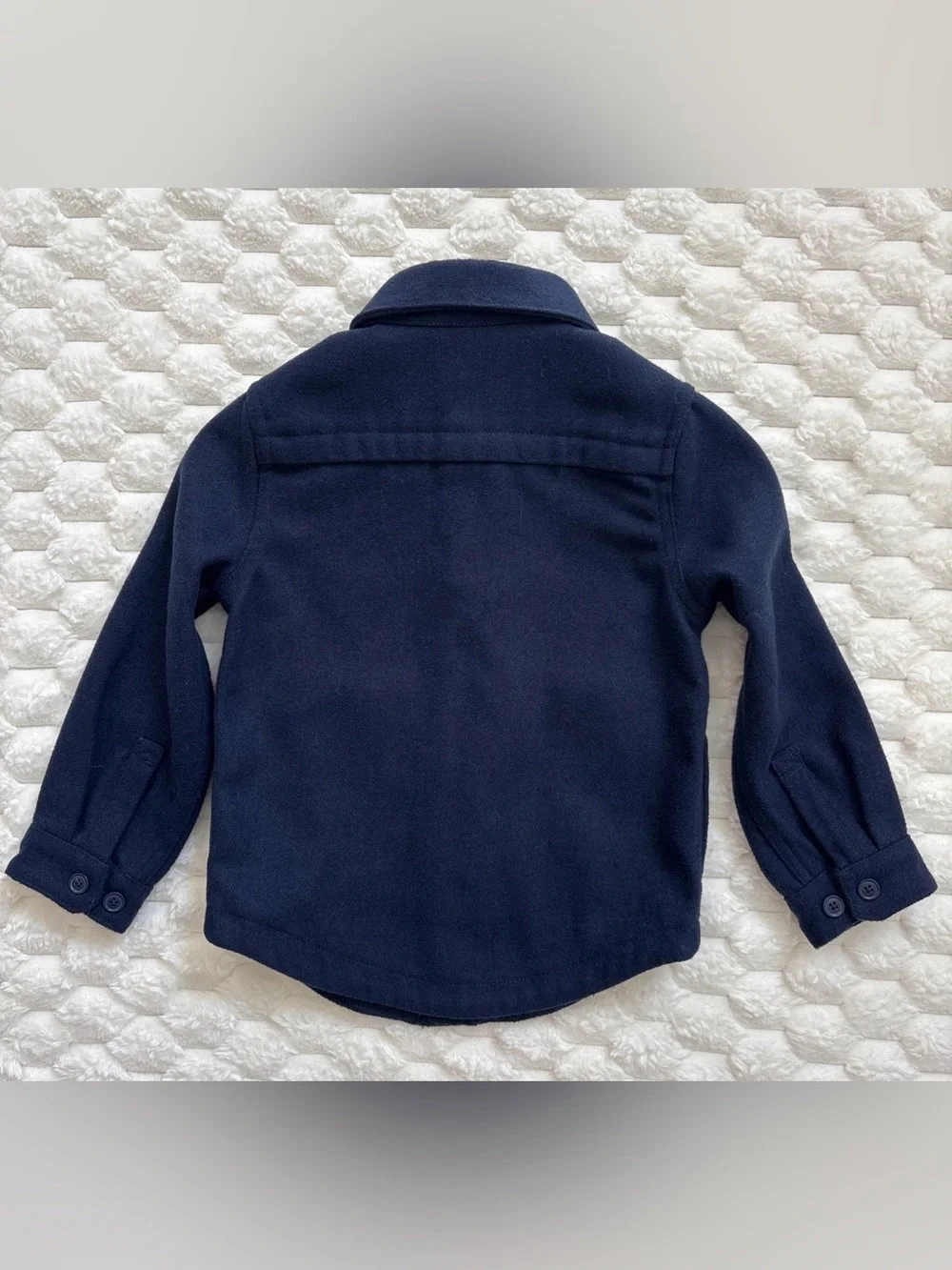 Janie And Jack Boys The Twill Shirt Jacket Size 3 to 4 Navy Blue Button Front